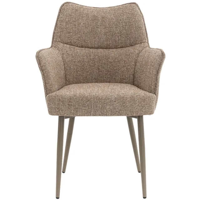 DÉJA Living Eetkamerstoel Zayn - Taupe/Taupe - Zithoogte 47cm - Set van 2