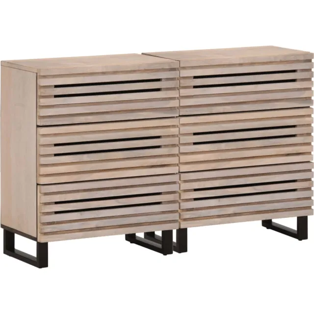 vidaXL Dressoirs 2 st 60x34x75 cm massief mangohout Bruin