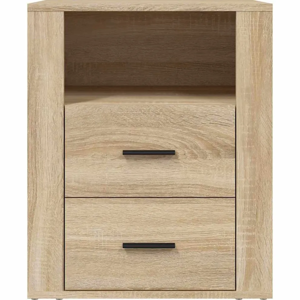 vidaXL Nachtkastje 50x36x60 cm bewerkt hout sonoma eikenkleurig, foto 3