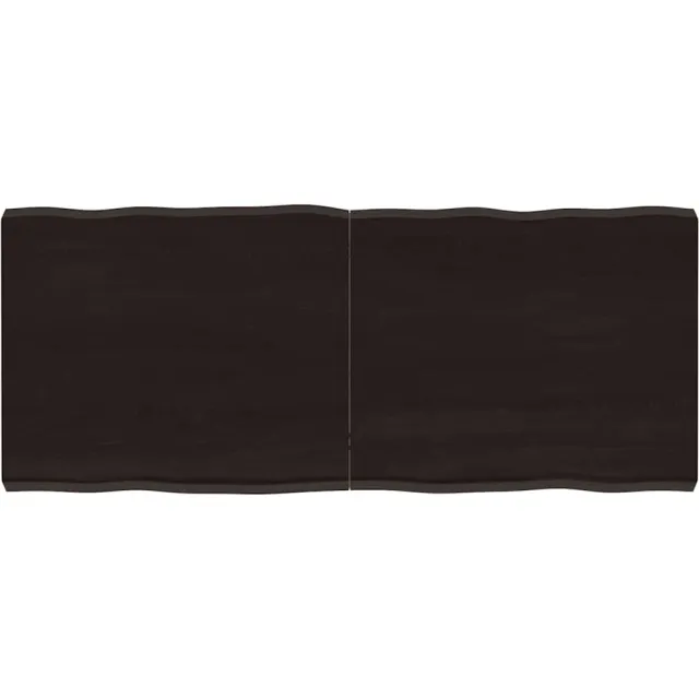 vidaXL Tafelblad natuurlijke rand 120x50x(2-6)cm eikenhout donkerbruin