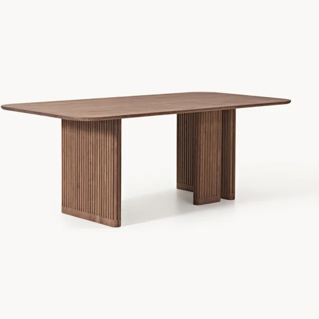 Westwing Collection Eettafel Jolka van eikenhout, in verschillende formaten Bruin