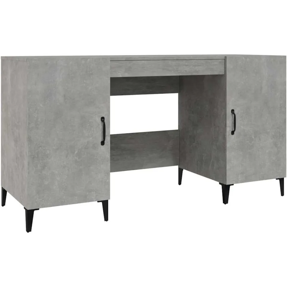 vidaXL Bureau 140x50x75 cm bewerkt hout betongrijs grijs