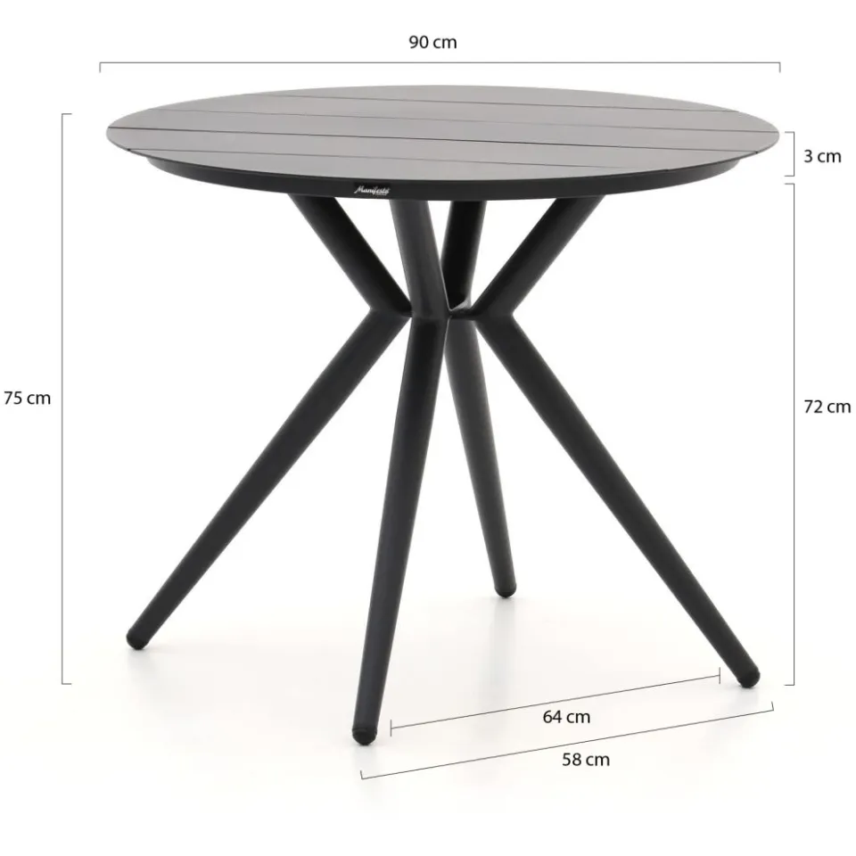 Manifesto Furniture Manifesto Sora dining tuintafel ø 90cm (h:75cm) grijs, foto 2