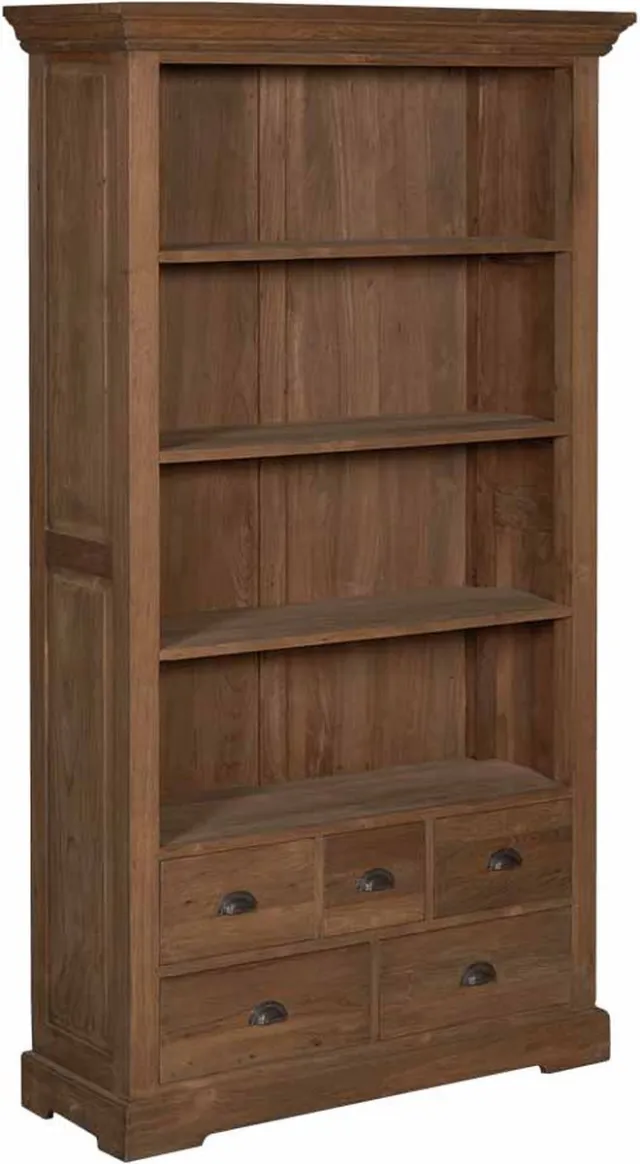 Tower Living Bologna Boekenkast teakhout 111x40x191 cm - Naturel Blank Teak