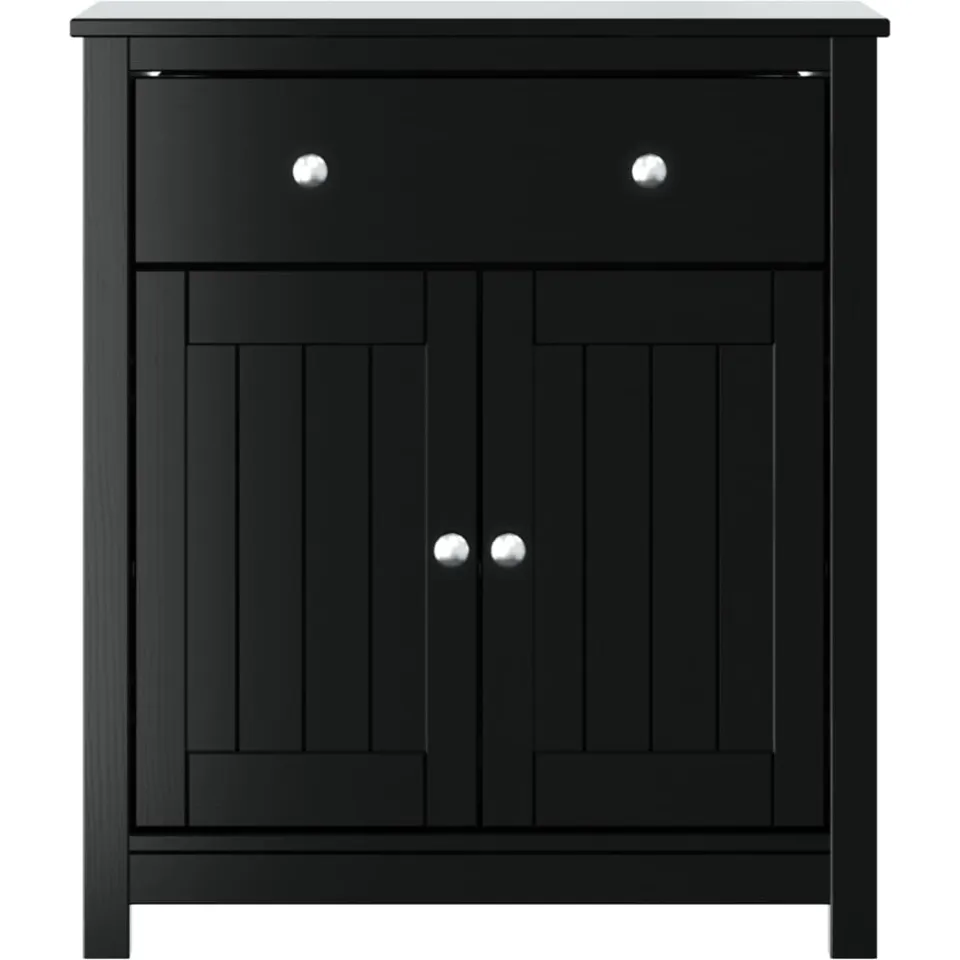 vidaXL Badkamerkast BERG 69,5x34x80 cm massief grenenhout zwart