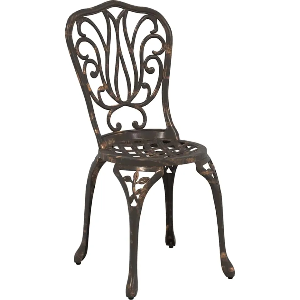 vidaXL Tuin Bistro Set 3 st Brons Aluminium, foto 3