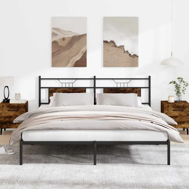 vidaXL Bedframe zonder matras 183x213 cm spaanplaat gerookt eiken Bruin