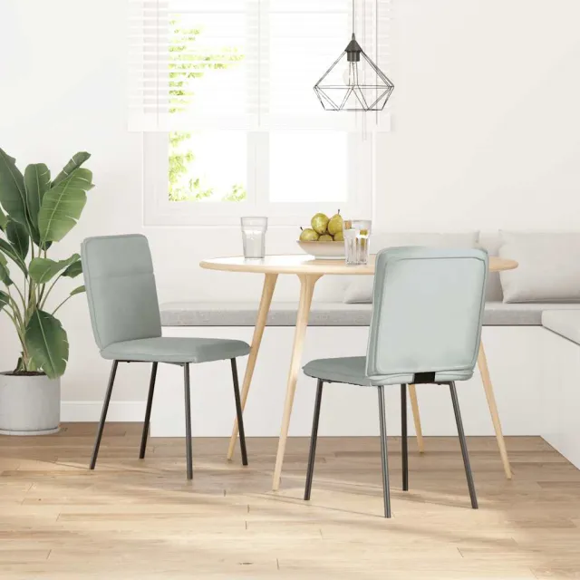 vidaXL Eetkamerstoelen 2 st fluweel lichtgrijs