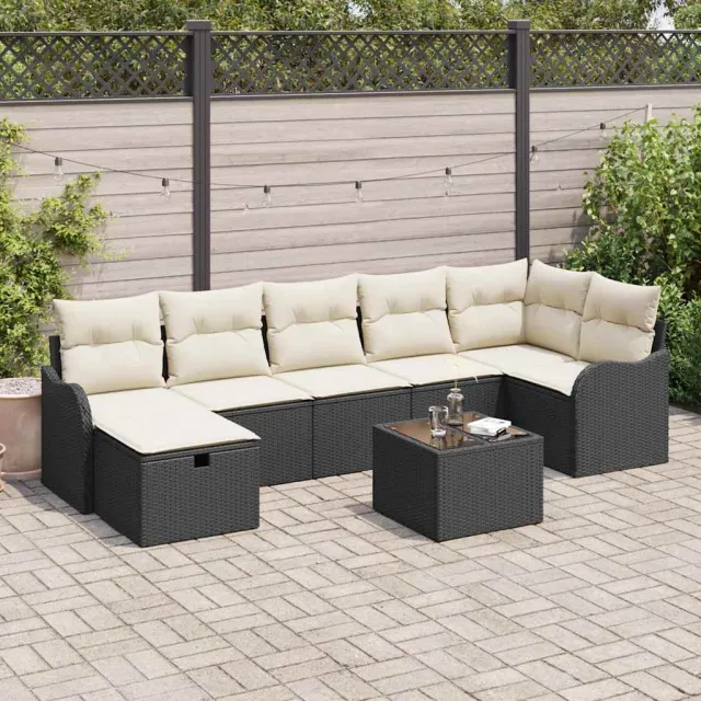 vidaXL Tuin Sofa Set 8 st Poly riet Beige