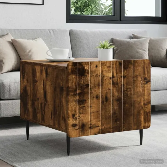 vidaXL Salontafel met lade Gerookt eiken 49 x 50 x 42 cm Bewerkt hout Bruin