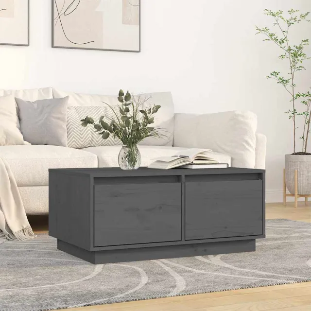 vidaXL Salontafel 80x50x35 cm massief grenenhout honingbruin bruin, foto 2