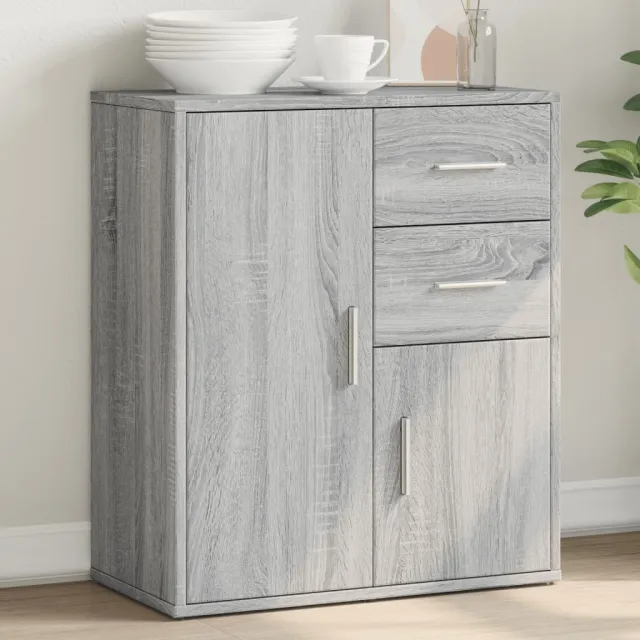 vidaXL Dressoir 60x31x70 cm bewerkt hout grijs sonoma, foto 2