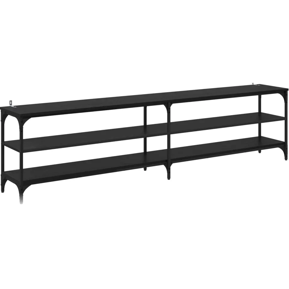 vidaXL TV-kast 200 x 30 x 50 cm Zwart Eiken Gemonteerd hout en ijzer, foto 3