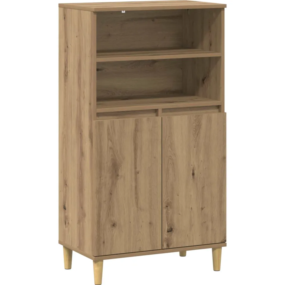vidaXL Hoge kast Artisanaal eiken 60 x 36 x 110 cm Bewerkt hout, foto 3