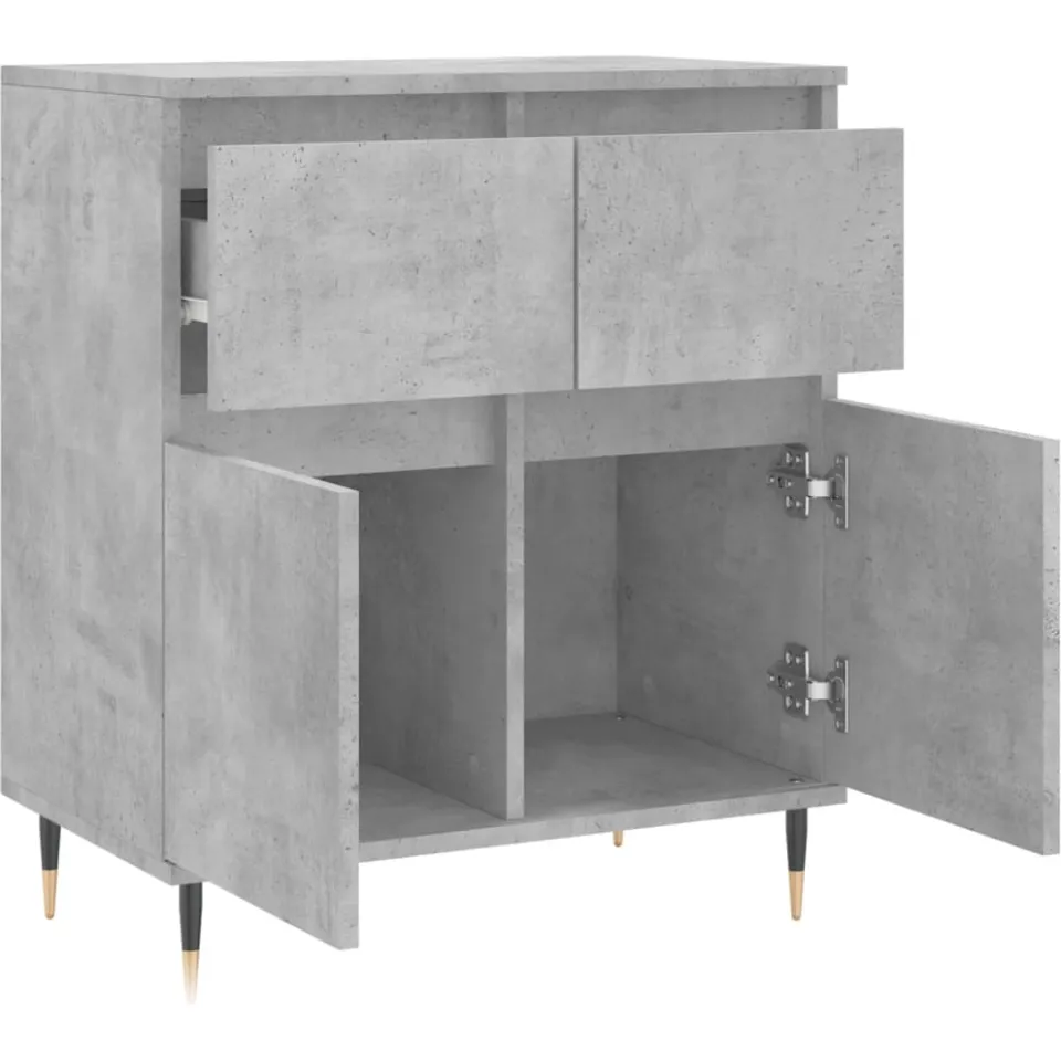 vidaXL Dressoir 60x35x70 cm bewerkt hout betongrijs grijs, foto 4