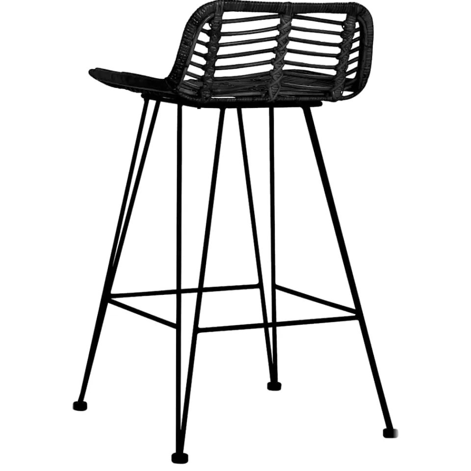vidaXL Barstoelen 2 st rattan zwart, foto 4