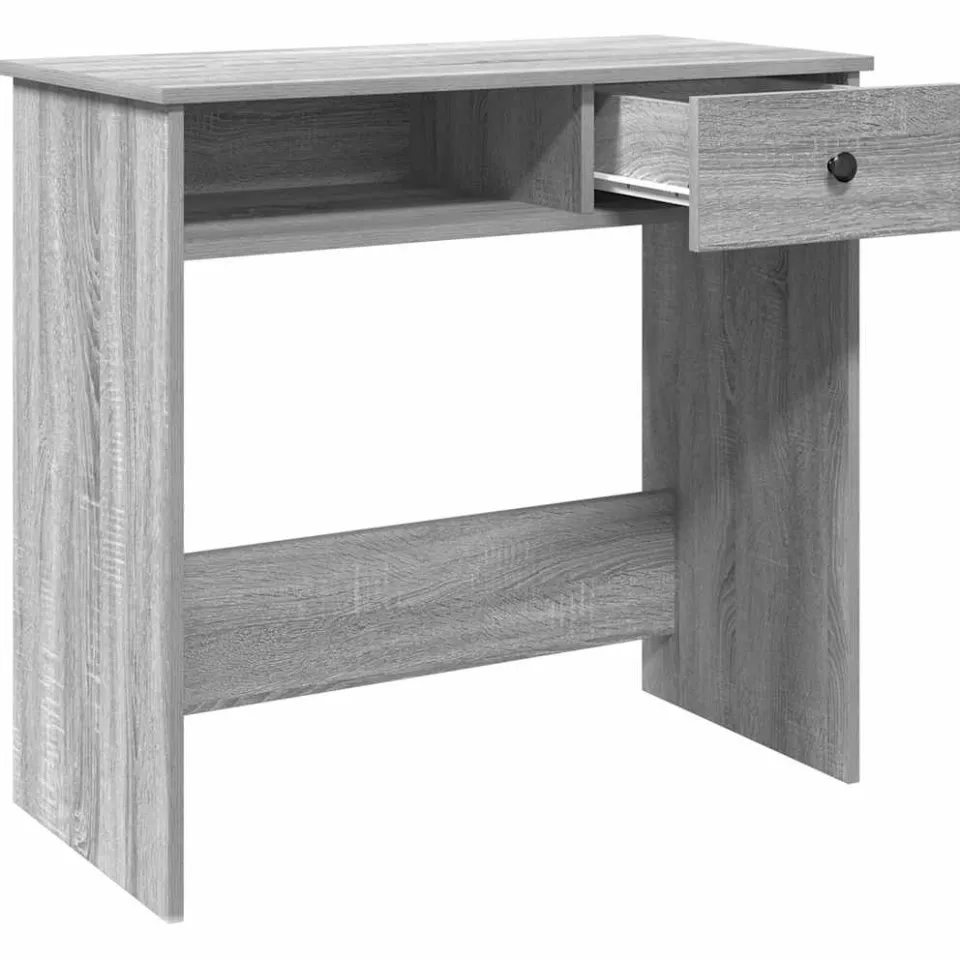 vidaXL Bureau 80x40x75 cm bewerkt hout grijs sonoma eikenkleurig, foto 4