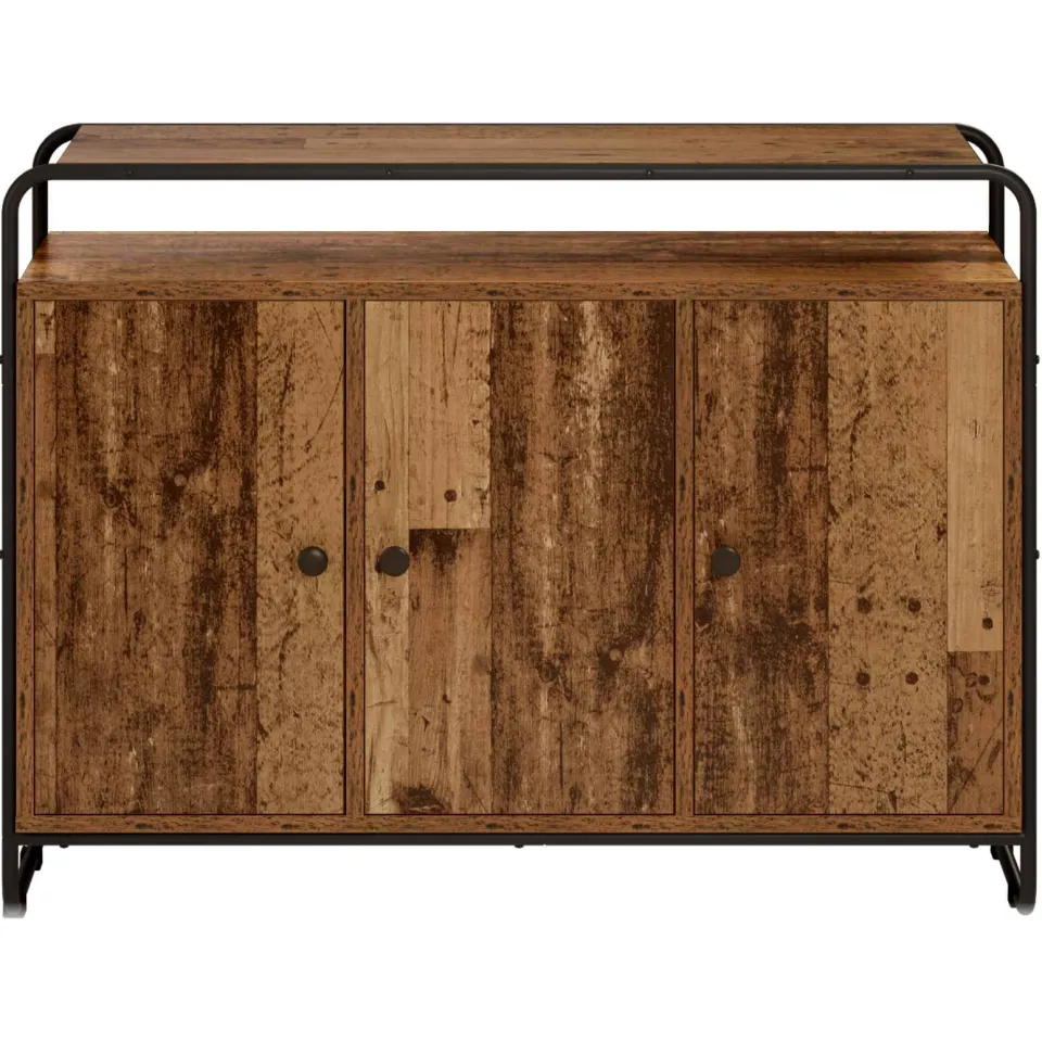 vidaXL Dressoir Oud hout 102 x 35 x 75 cm Bewerkt hout bruin, foto 4