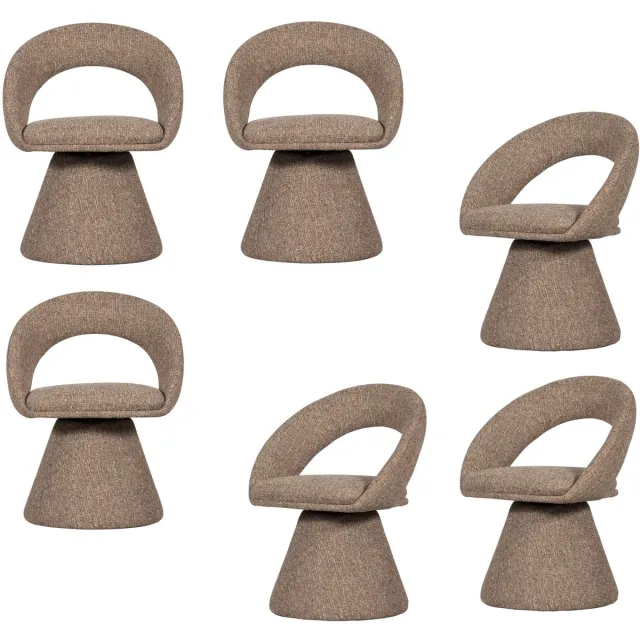 WOOOD Winter Eetkamerstoel - Melange - Naturel - Set van 6 Naturel Melange