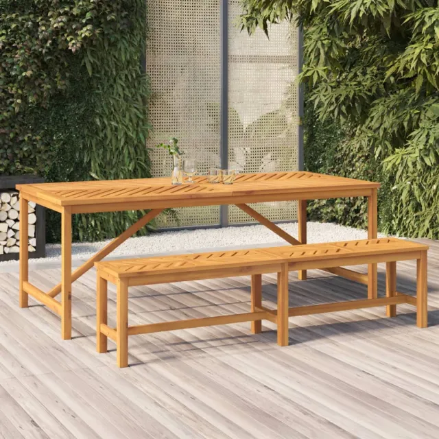 vidaXL Tuintafel 200x90x74 cm massief acaciahout bruin, foto 2