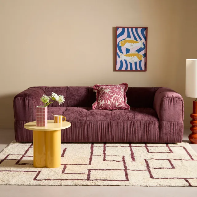 NOUS Living Kobe 3-zitsbank burgundy, foto 2
