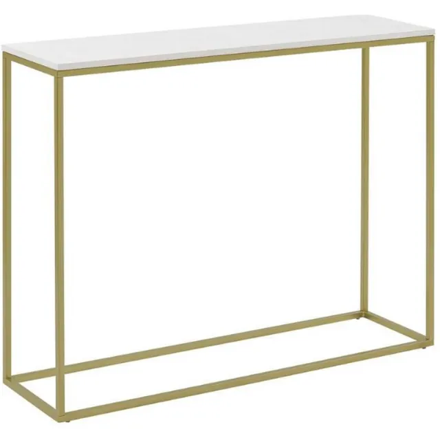 Walker Edison Furniture Walker Edison - Sidetable - Marmerlook -Goud kleurige frame- 106x30x81 cm Marmer/goud