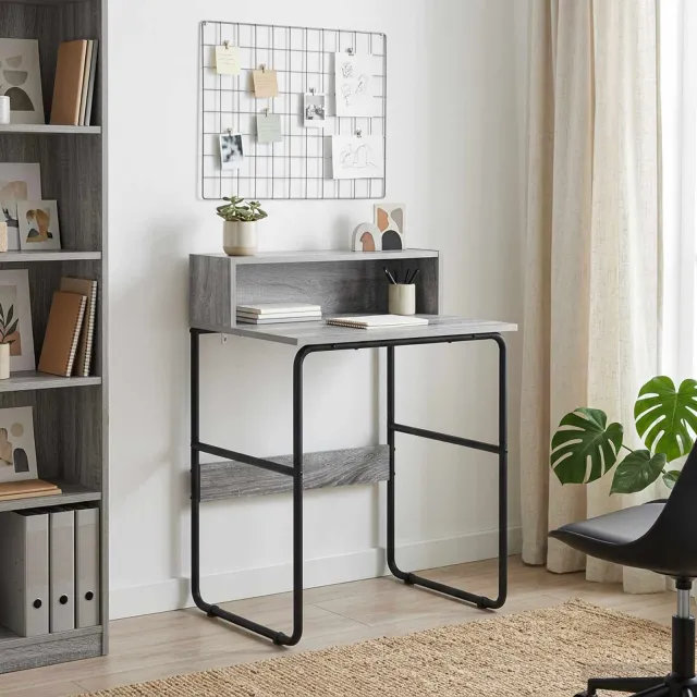 vidaXL Bureau met opbergruimte Grijs Sonoma 60 x 50 x 91 cm, foto 2