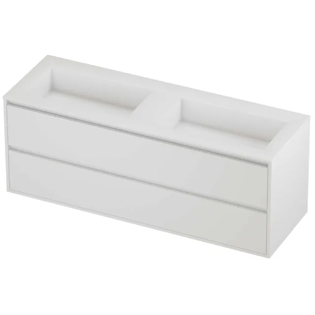 Proline Aristo Badmeubelset Polystone Elegant 140x46x54 cm Glans Wit Mat White Mat Wit