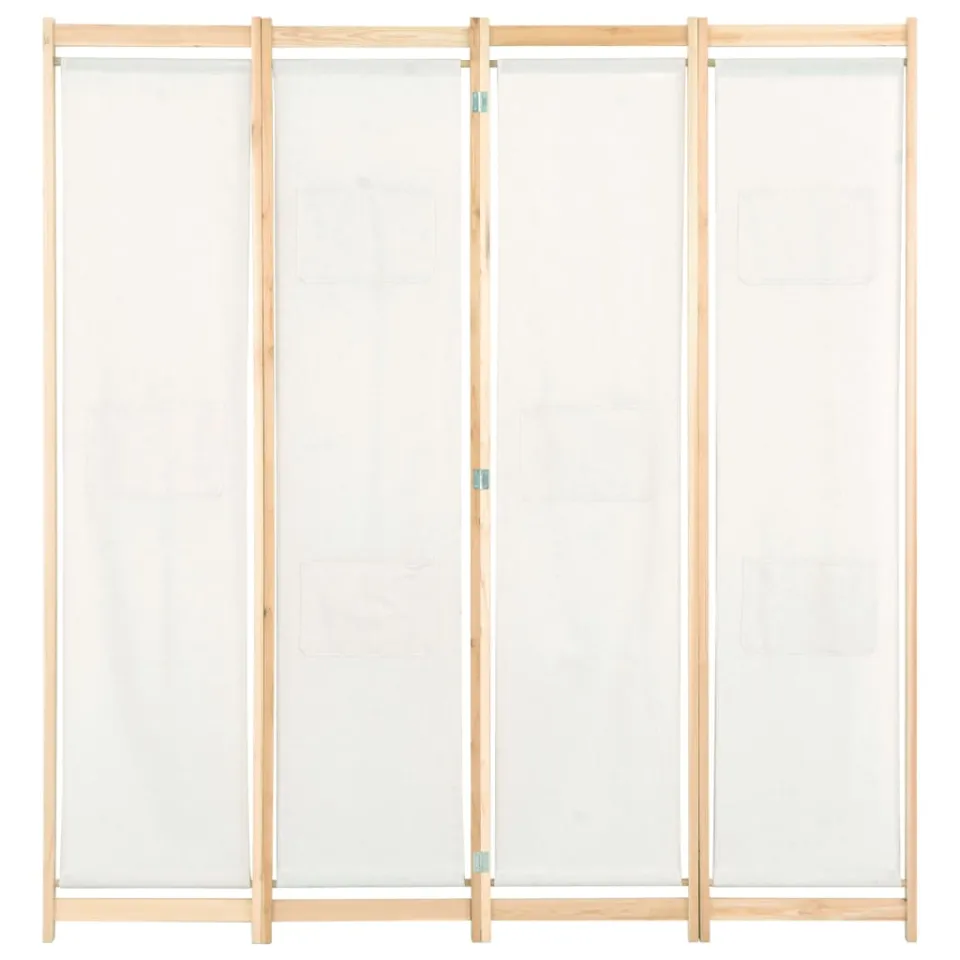 vidaXL Kamerscherm met 4 panelen 160x170x4 cm stof crème, foto 2