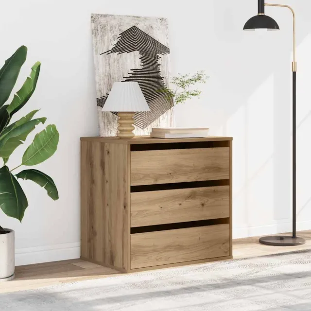vidaXL Ladekast 60x41x58 cm bewerkt hout artisanaal eikenkleurig Bruin