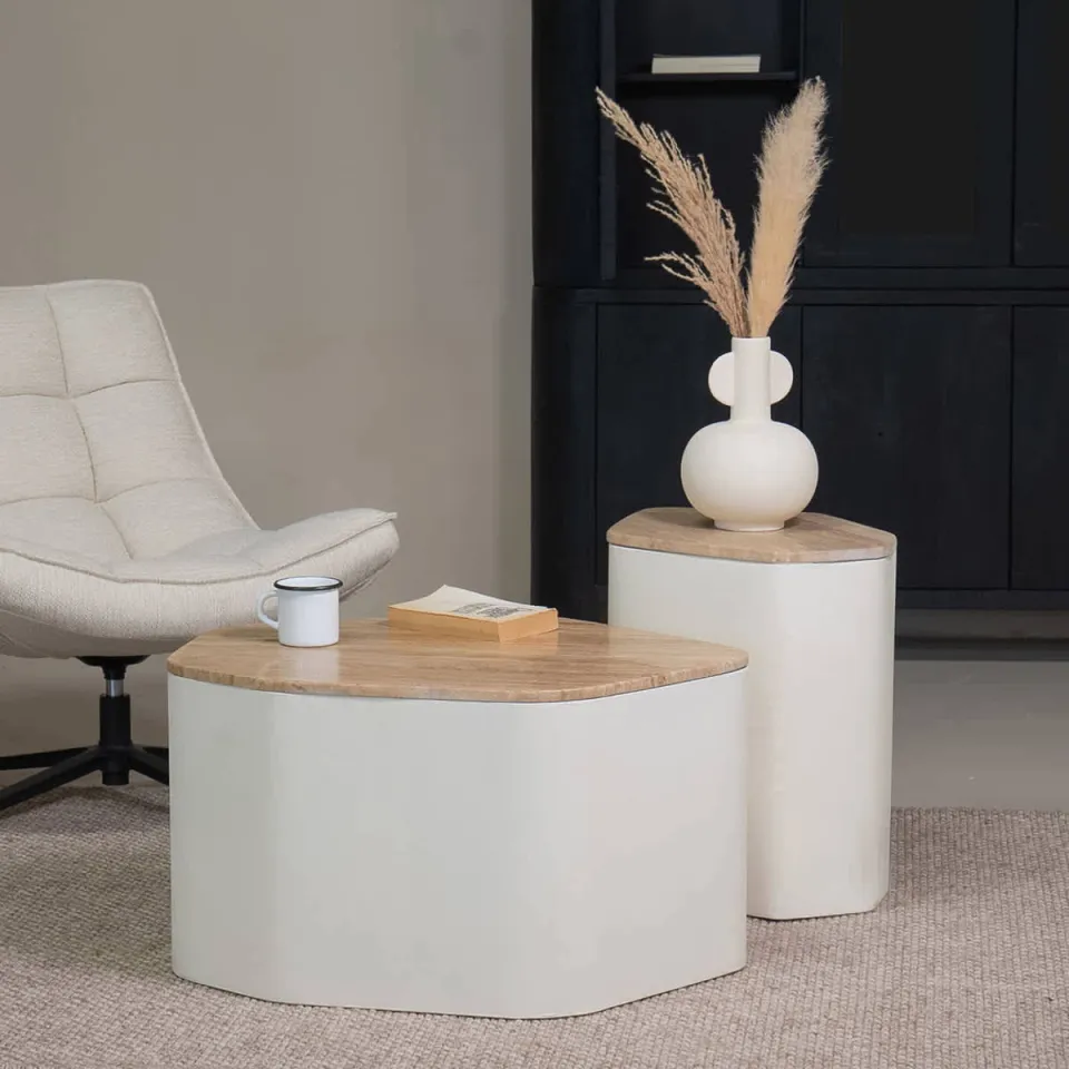Giga Meubel Salontafel Cersei - Organisch - Travertin - 76cm, foto 3