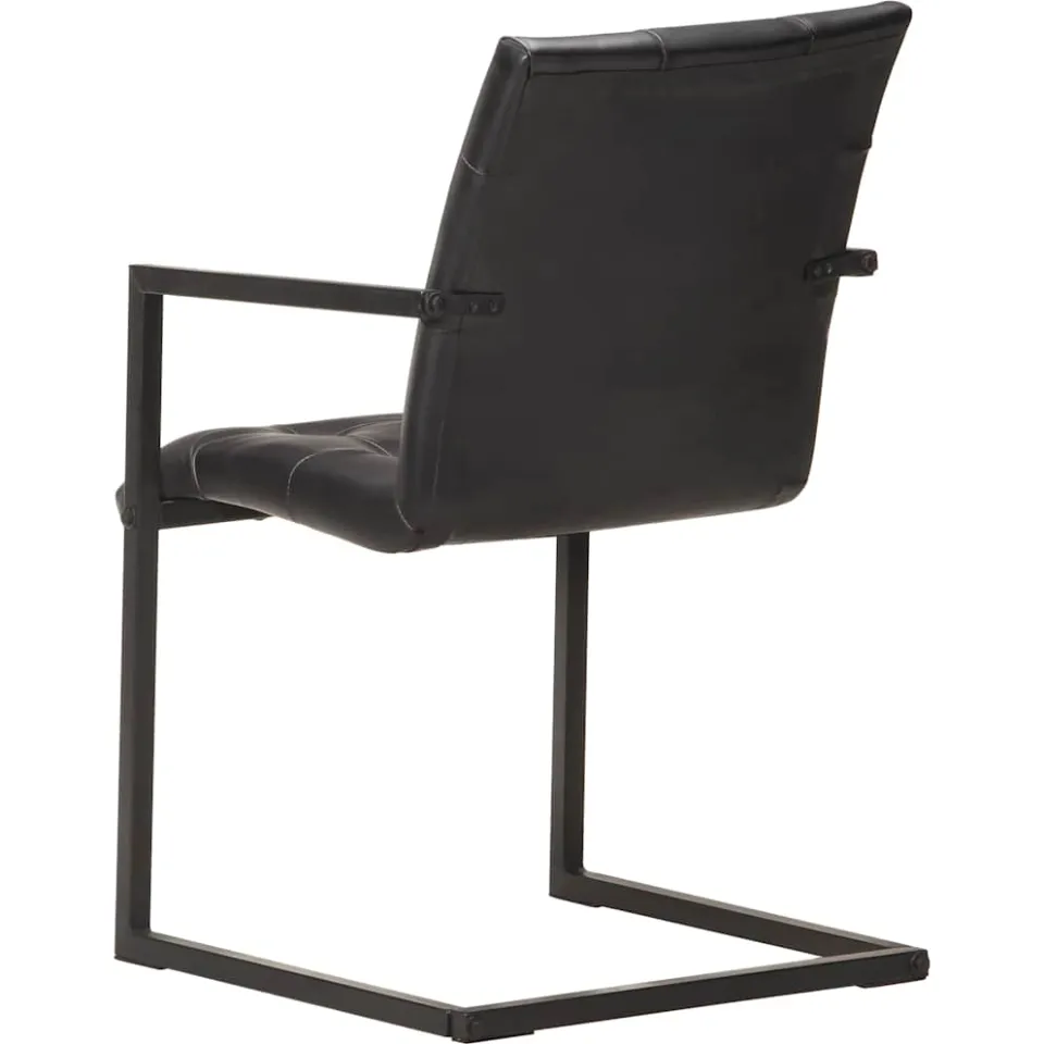 vidaXL Eetkamerstoelen 2 st echt leer zwart, foto 4