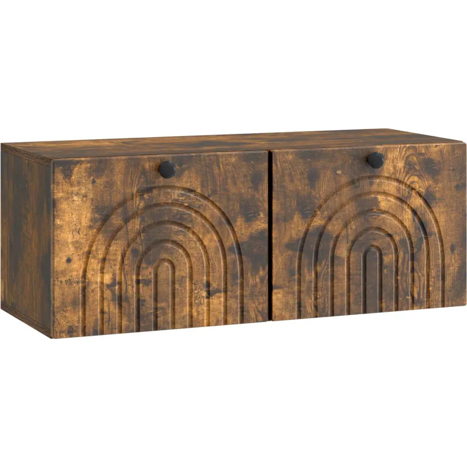 vidaXL Wandbeugel TV-kast Gerookt eiken 78,5 x 31 x 30 cm Bewerkt hout Bruin