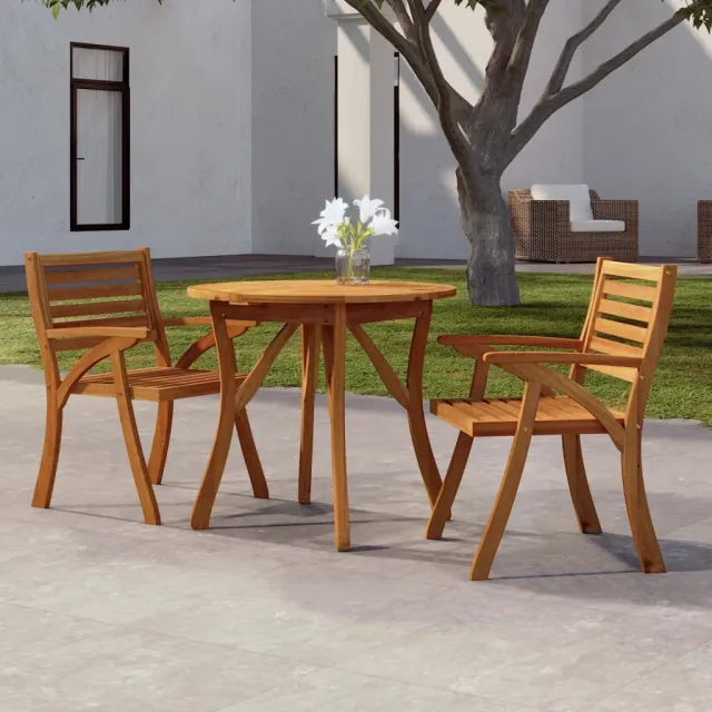 vidaXL Tuintafel Ø 85 cm massief acaciahout Bruin