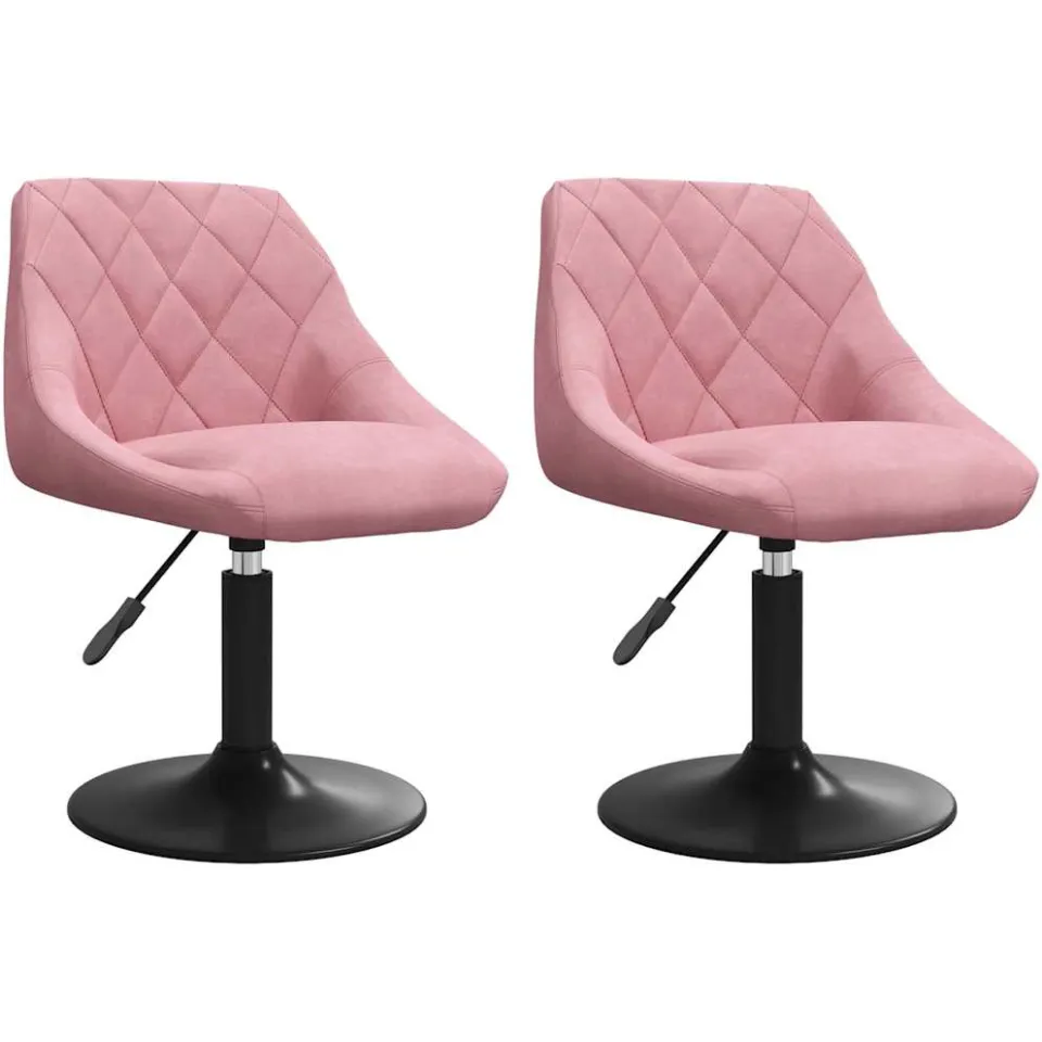 vidaXL Eetkamerstoelen draaibaar 2 st fluweel roze