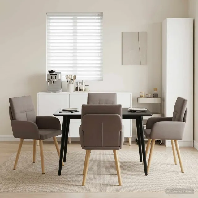vidaXL Eettafelstoelen 4 st Stof Taupe 60 x 56 x 93 cm, foto 2