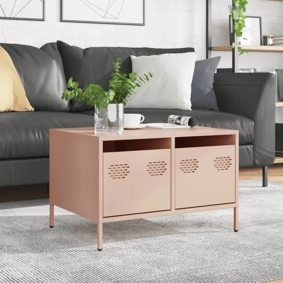 vidaXL Tv-meubel 68x50x43,5 cm koudgewalst staal roze, foto 4