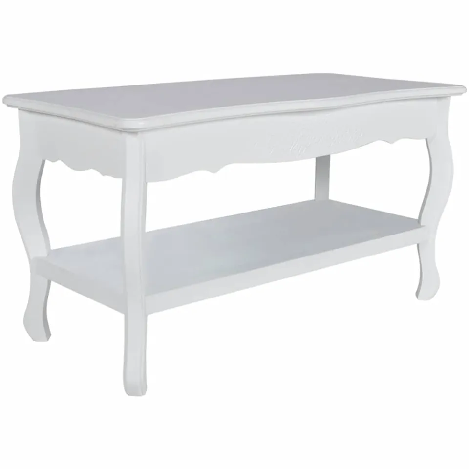 vidaXL Salontafel met 2 lagen MDF wit