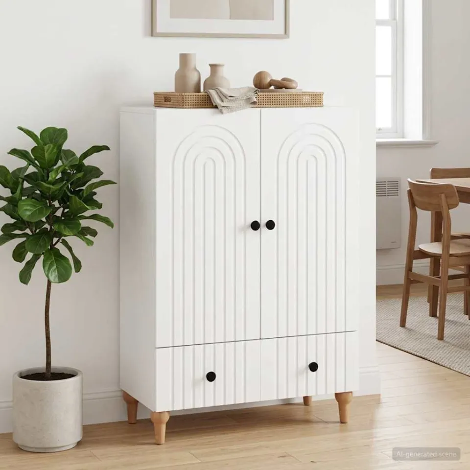 vidaXL Dressoir Wit 66 x 34,5 x 95 cm Bewerkt hout, foto 3