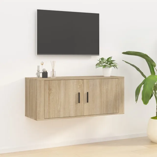 vidaXL Tv-wandmeubel 100x34,5x40 cm sonoma eikenkleurig Bruin