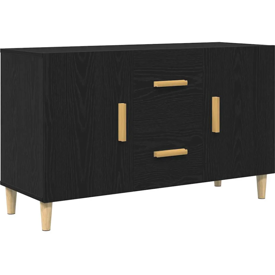 vidaXL Dressoir 100x36x60 cm spaanplaat zwart eikenkleurig