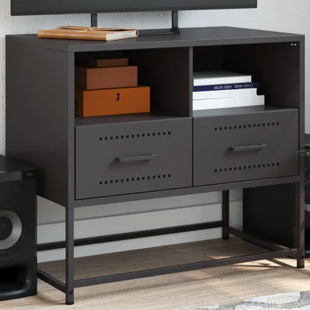vidaXL Tv-meubel 68x39x60,5 cm staal zwart, foto 2