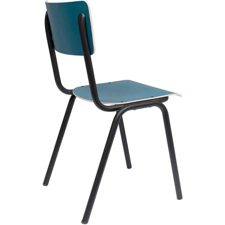 Zuiver Back to School Matte eetkamerstoel petrol