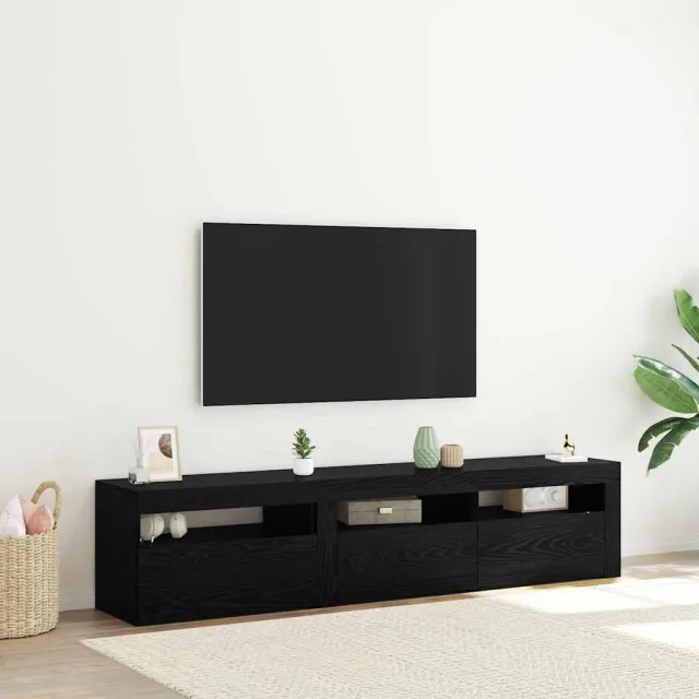 vidaXL TV-kast 2 st Zwart Eiken Bewerkt hout, foto 2