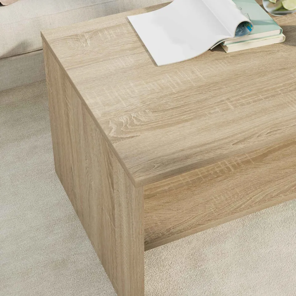 vidaXL Salontafel Sonoma Eiken 80 x 50 x 40 cm Bewerkt hout, foto 4