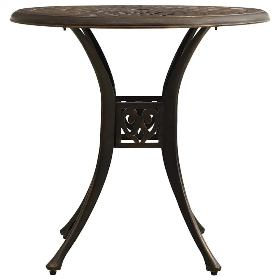 vidaXL Tuintafel 78x78x72 cm gietaluminium bronskleurig bruin, foto 2