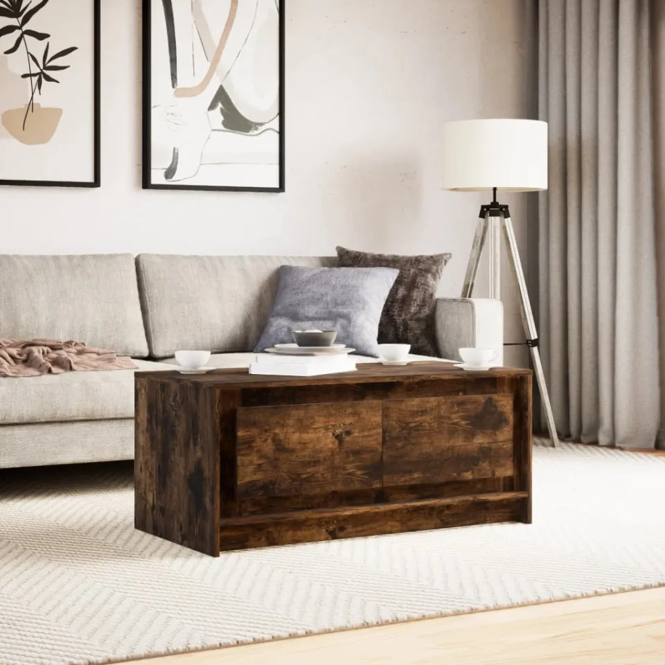 vidaXL Salontafel met LED-verlichting bewerkt hout gerookt eikenkleur, foto 4