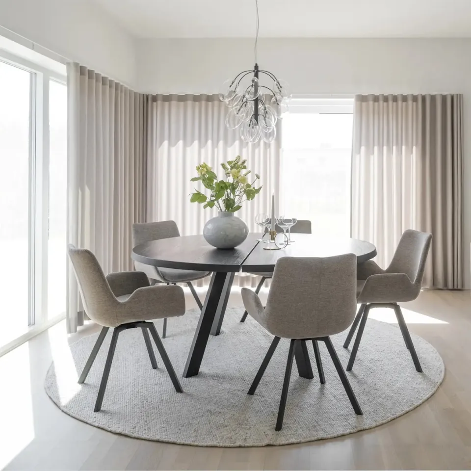 Rowico Home Fred houten eettafel zwart - Ø 160 cm, foto 2