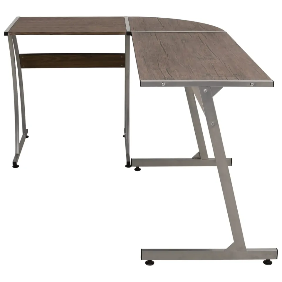 vidaXL Hoekbureau bewerkt hout bruin, foto 3