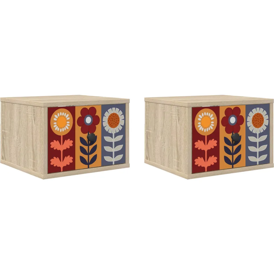 vidaXL Wandkastje ESSEN 2 st Sonoma Eiken 36 x 33 x 25 cm Bewerkt hout Bruin
